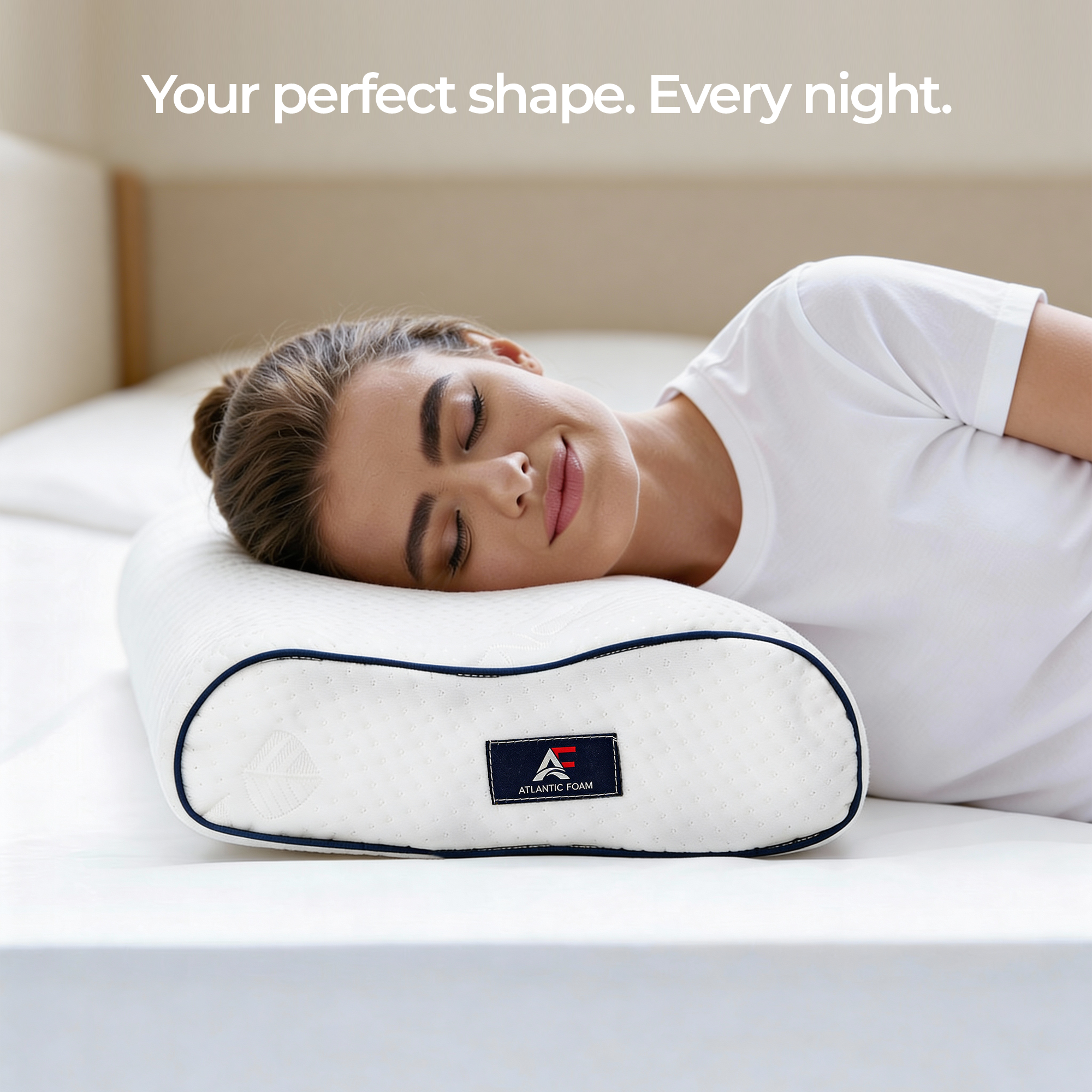 Memory Foam Cervical Pillow, Orthopedic Contour Pillow with Dual Height Options, Removable Tencel Cover, Ergonomic Neck Support for Back and Side Sleepers