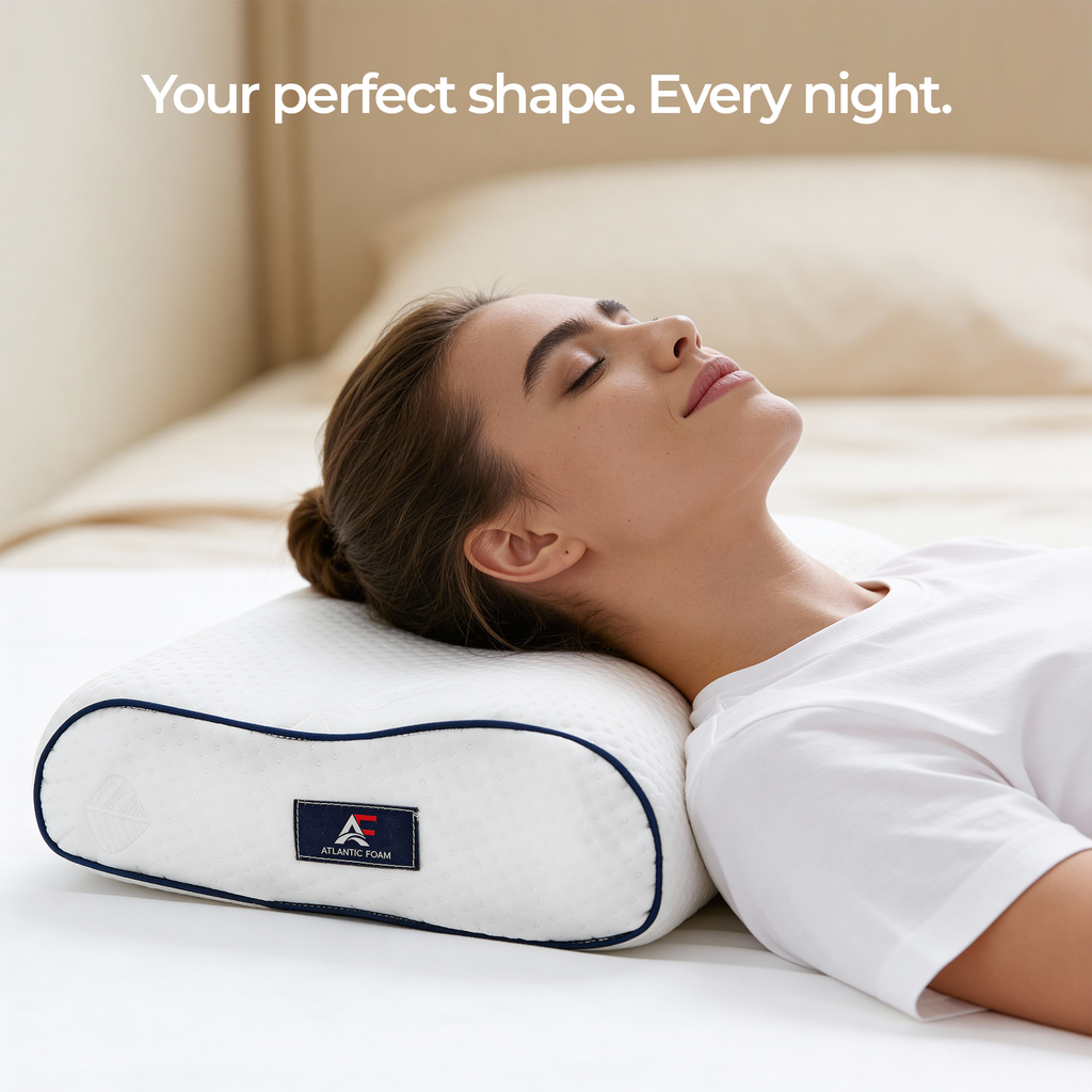 Memory Foam Cervical Pillow, Orthopedic Contour Pillow with Dual Height Options, Removable Tencel Cover, Ergonomic Neck Support for Back and Side Sleepers