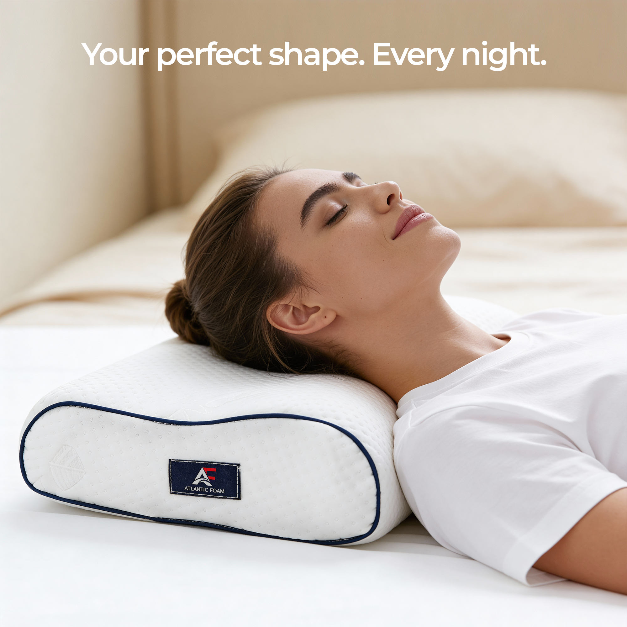 Memory Foam Cervical Pillow, Orthopedic Contour Pillow with Dual Height Options, Removable Tencel Cover, Ergonomic Neck Support for Back and Side Sleepers