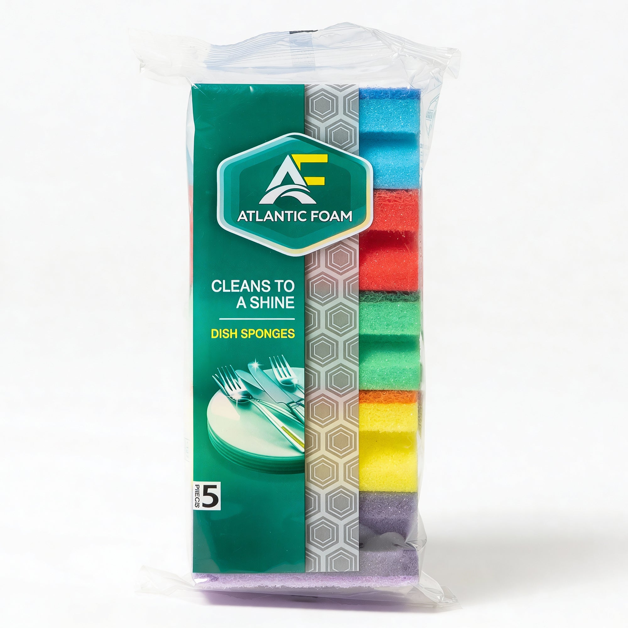 Foam Dish Sponges, 5 pcs in Pack Double-Sided Kitchen Cleaning Sponges, Non-Scratch Scrub Sponge for Dishes, Pots, Pans, Sink & Countertops, Durable Household Cleaning Sponge
