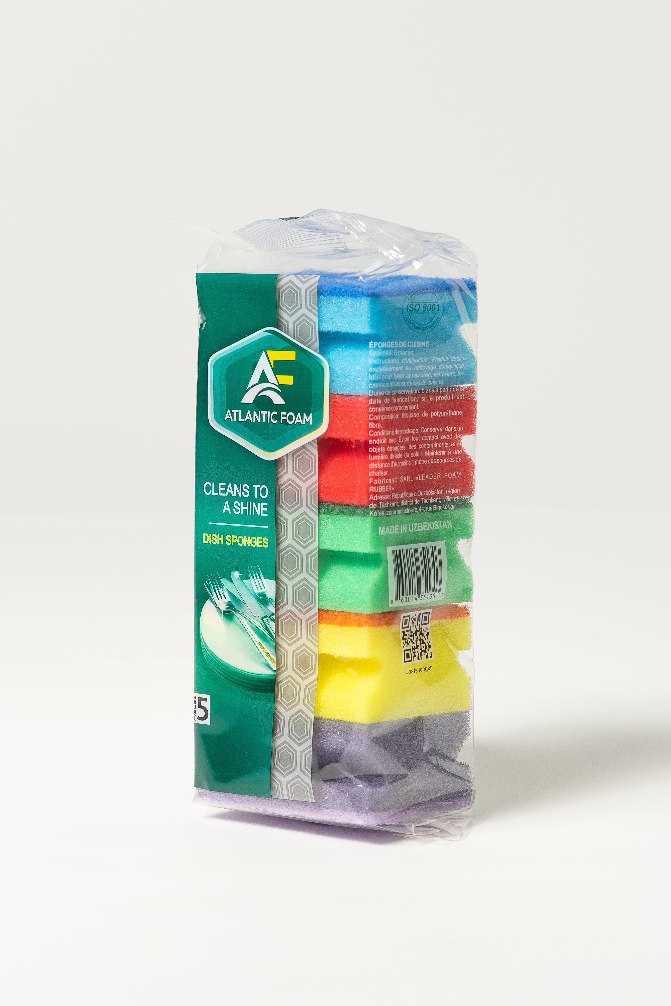 Foam Dish Sponges, 5 pcs in Pack Double-Sided Kitchen Cleaning Sponges, Non-Scratch Scrub Sponge for Dishes, Pots, Pans, Sink & Countertops, Durable Household Cleaning Sponge