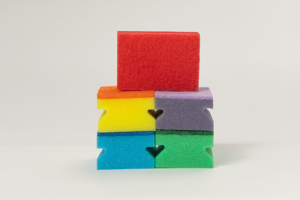 Foam Dish Sponges, 5 pcs in Pack Double-Sided Kitchen Cleaning Sponges, Non-Scratch Scrub Sponge for Dishes, Pots, Pans, Sink & Countertops, Durable Household Cleaning Sponge